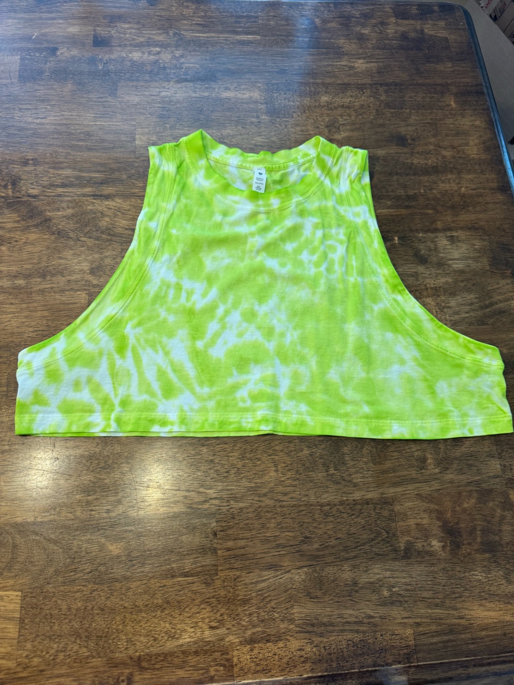 Lululemon Tie-Dye Lime Green Crop Tank